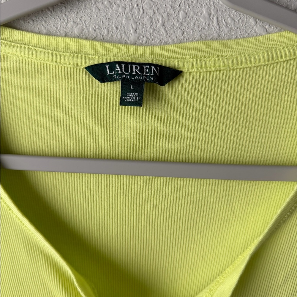 Ralph Lauren Neon Lace-Up Tee - Picture 5 of 9